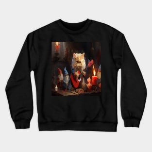 watercolor Persian cat playing guitar Crewneck Sweatshirt